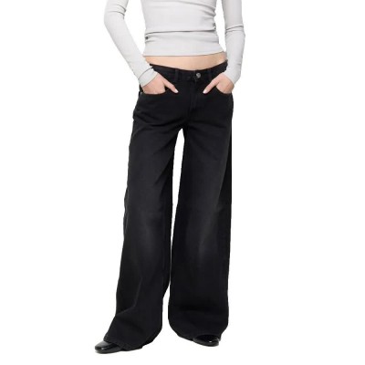 дънки,мъжки,панталони,дамски,панталони,balmohk,rita,wide,leg,low,waist,jeans,black,(black,denim)
