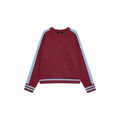 блуза,мъжки,пуловери,дамски,пуловери,vero,moda,bang,contrast,sweater,red,(windsor,wine,detail,melange,cashmere,blue,contrast)