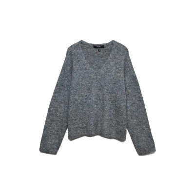 блуза,мъжки,пуловери,дамски,пуловери,vero,moda,berry,v,neck,sweater,grey,(medium,grey,melange,4004)