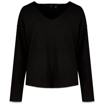 блуза,мъжки,пуловери,дамски,пуловери,vero,moda,breeze,v,neck,sweater,black,(black,detail,silver,lurex,edge)