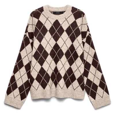 блуза,мъжки,пуловери,дамски,пуловери,vero,moda,halo,sweater,beige,(birch,pattern,choclate,torte)