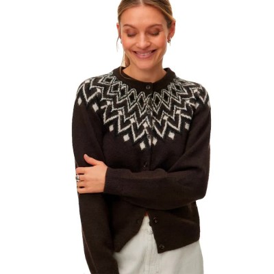 жилетка,мъжки,пуловери,дамски,пуловери,vero,moda,karla,cardigan,brown,(chocolate,torte,detail,melange,black,birch)