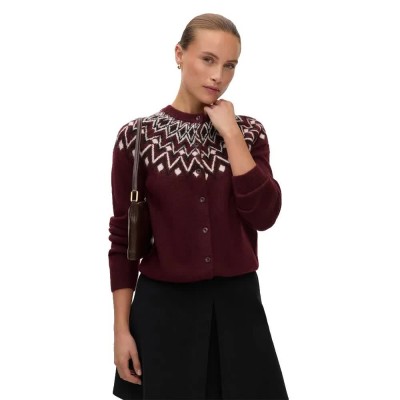жилетка,мъжки,пуловери,дамски,пуловери,vero,moda,karla,cardigan,red,(windsor,wine,detail,melange,black,birch)