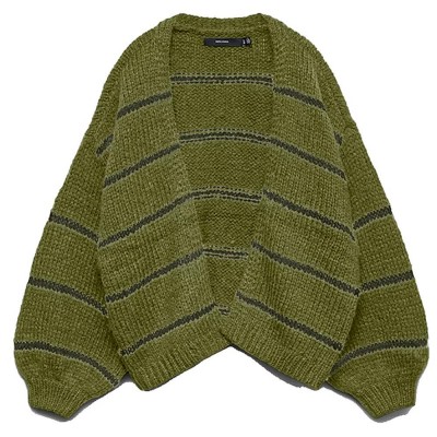 жилетка,мъжки,пуловери,дамски,пуловери,vero,moda,maybe,art,open,lx,cardigan,green,(sphagnum,stripes,forest,night)
