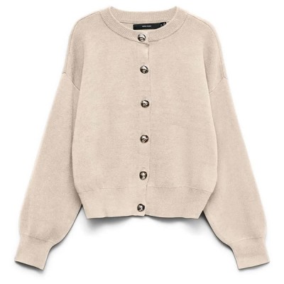 жилетка,мъжки,пуловери,дамски,пуловери,vero,moda,noella,cardigan,beige,(birch)