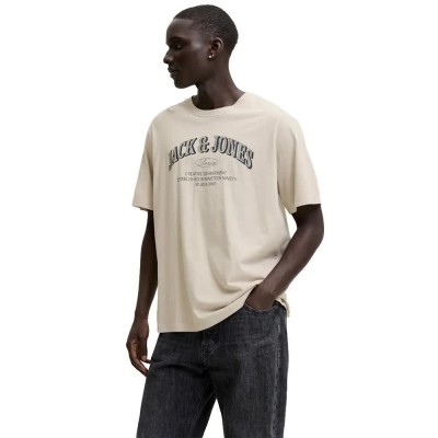 тениска,мъжки,тениски,дамски,тениски,jack,&,jones,denver,logo,short,sleeve,t,shirt,beige,(moonbeam)