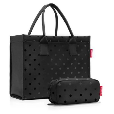 пазарска,чанта,всички,чанти,reisenthel,daily,shopper,bag,black,(glossy,dots,black)