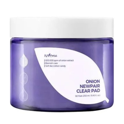 ексфолианти,isntree,onion,newpair,clear,pad,250,ml,face,pads,transparent,red