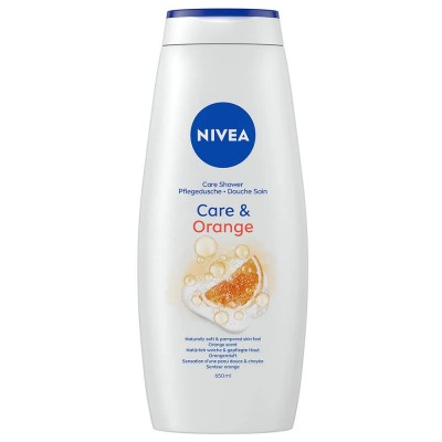 хигиена,тяло,nivea,care,&,orange,650,ml,shower,gel,clear,(orange,white)