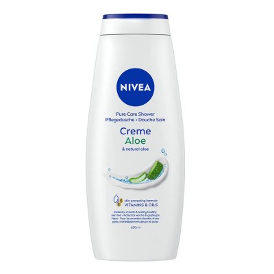 хигиена,тяло,nivea,creme,aloe,650,ml,shower,gel,clear,(green,white)