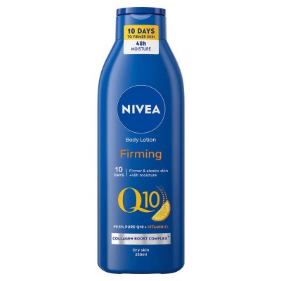 хигиена,тяло,nivea,firming,q10,rich,250,ml,body,lotion,clear,(blue,white)