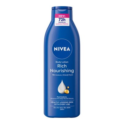 хигиена,тяло,nivea,nourishing,250,ml,body,lotion,clear,(blue,white)