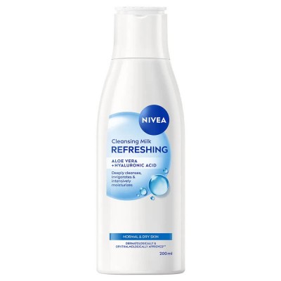 ексфолианти,nivea,refreshing,200,ml,face,milk,transparent,blue
