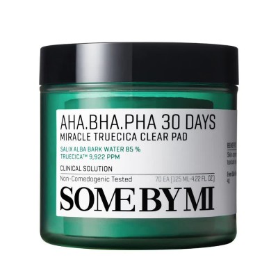 ексфолианти,some,by,mi,aha,bha,pha,30,days,miracle,truecica,clear,pad,70,pads,face,pads,clear,(white,green)