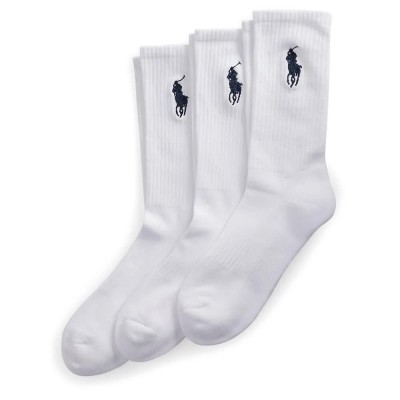 чорапи,мъжки,чорапи,дамски,чорапи,polo,ralph,lauren,449865823,crew,socks,3,pairs,white,(white)