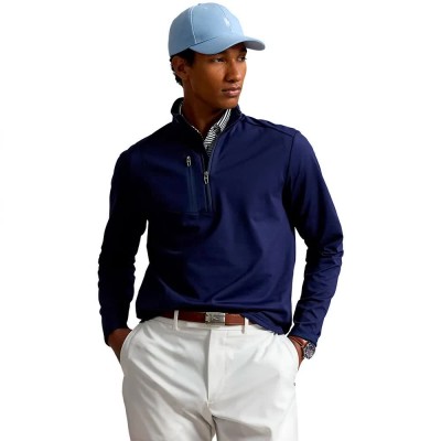блуза,с,яка,мъжки,пуловери,polo,ralph,lauren,785a96937,half,zip,sweatshirt,blue,(refined,navy)