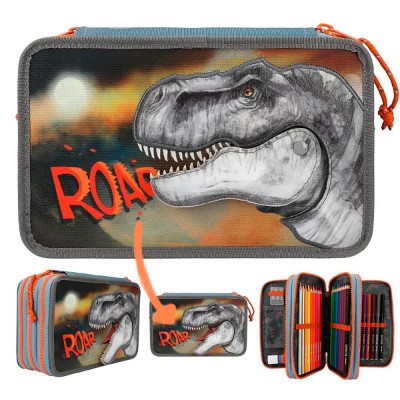 канцеларски,принадлежности,dino,world,triple,roar,(0411756),pencil,case,multicolor,(multicolor)