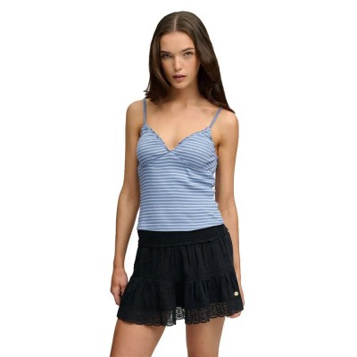 потник,дамски,топове,superdry,athletic,essentials,v,neck,waffle,cami,sleeveless,top,blue,(tidal,blue,stripe)