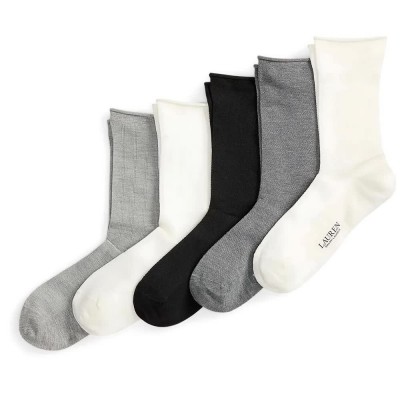 чорапи,мъжки,чорапи,дамски,чорапи,lauren,454978372,crew,socks,6,pairs,multicolor,(ivory,grey,black)