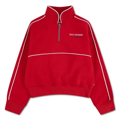 блуза,детски,блузи,levi´s,®,meet,and,greet,half,zip,sweatshirt,red,(egret)