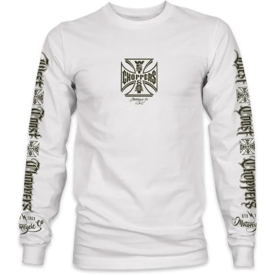 тениска,мъжки,тениски,дамски,тениски,west,coast,choppers,gangscript,long,sleeve,t,shirt,white,(white)
