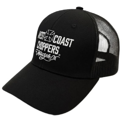 шапка,всички,шапки,west,coast,choppers,motorcycle,co,6,panel,trucker,cap,black,(black)