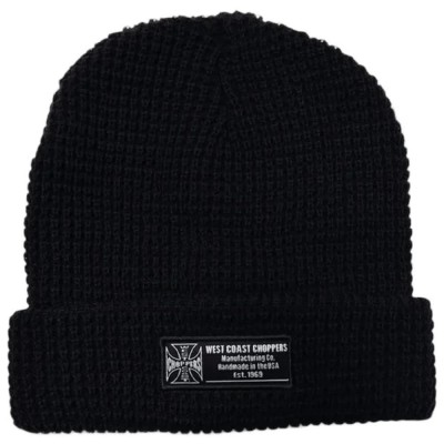 шапка,всички,шапки,west,coast,choppers,waffle,cuff,beanie,black,(black)