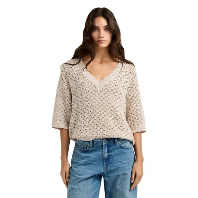 блуза,мъжки,пуловери,дамски,пуловери,pepe,jeans,amber,v,neck,sweater,beige,(mousse,white)