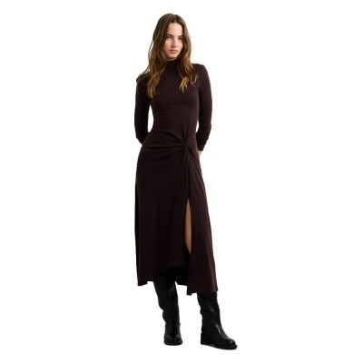 рокля,дамски,поли,и,рокли,pepe,jeans,baker,long,sleeve,long,dress,brown,(chocolate,brown)