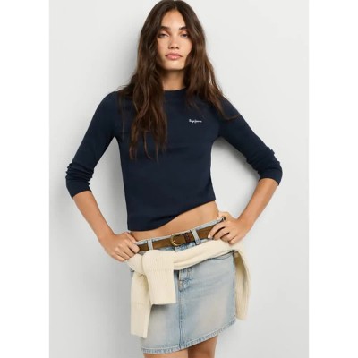 тениска,мъжки,тениски,дамски,тениски,pepe,jeans,betina,long,sleeve,t,shirt,blue,(dulwich,blue)