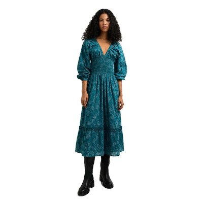 рокля,дамски,поли,и,рокли,pepe,jeans,giselle,long,sleeve,midi,dress,blue,(duck,green)