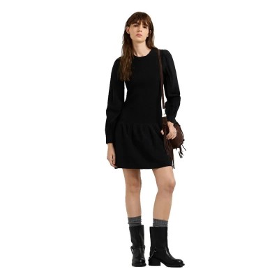 рокля,дамски,поли,и,рокли,pepe,jeans,goa,long,sleeve,short,dress,black,(black)