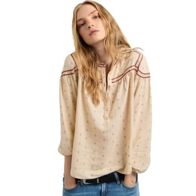 риза,с,дълъг,ръкав,дамски,ризи,мъжки,ризи,pepe,jeans,jaila,long,sleeve,shirt,beige,(mousse,white)
