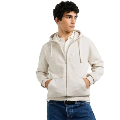 блуза,мъжки,пуловери,pepe,jeans,jasper,melange,full,zip,sweatshirt,white,(ivory,white)