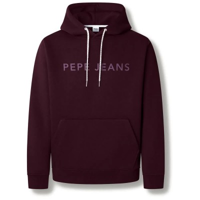 суичър,мъжки,пуловери,pepe,jeans,jefferson,big,logo,hoodie,red,(ruby,wine,red)