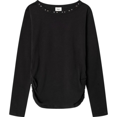 тениска,мъжки,тениски,дамски,тениски,pepe,jeans,lully,long,sleeve,t,shirt,black,(black)