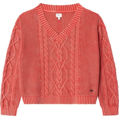 блуза,мъжки,пуловери,дамски,пуловери,pepe,jeans,maggy,v,neck,sweater,red,orange,(rugby,red)