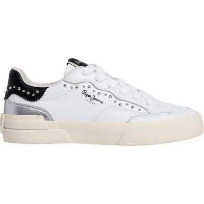 маратонки,мъжки,маратонки,дамски,маратонки,pepe,jeans,milan,iron,trainers,white,(silver)