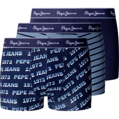 боксерки,мъжко,бельо,pepe,jeans,pmu100015,trunk,boxers,3,units,blue,(navy)