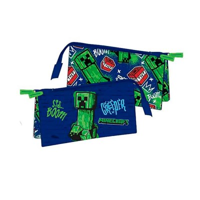 ученически,принадлежности,toybags,creeper,minecraft,triple,pencil,case,blue,(multicolor)