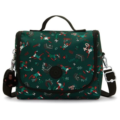 чанта,раници,kipling,new,kichirou,6l,lunch,bag,green,(soccer,print)