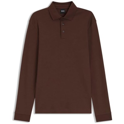 дамски,блузи,с,яка,мъжки,блузи,с,яка,boss,pado,30,long,sleeve,polo,brown,(dark,brown)