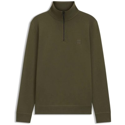 блуза,мъжки,пуловери,boss,zetrust,10234591,orange,half,zip,sweatshirt,green,(bright,green)