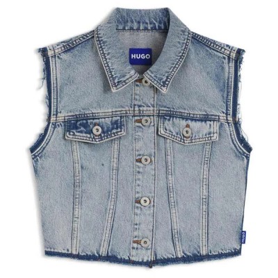 елек,дамски,жилетки,hugo,garis,10278460,blue,vest,blue,(light,pastel,blue)