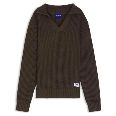 блуза,мъжки,пуловери,дамски,пуловери,hugo,spiro,10274311,blue,sweater,brown,(dark,brown)