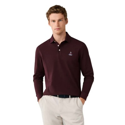 дамски,блузи,с,яка,мъжки,блузи,с,яка,façonnable,birdie,pima,pique,long,sleeve,polo,purple,(aubergine,purple)
