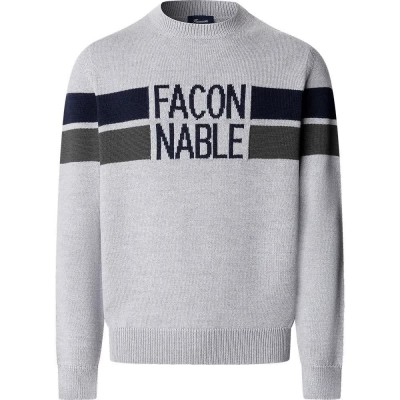 блуза,мъжки,пуловери,дамски,пуловери,façonnable,cot,crew,frt,stripes,sweater,grey,(light,grey,marl)