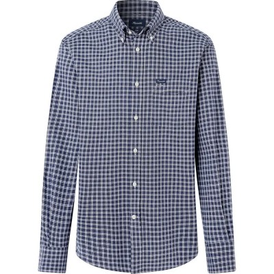 риза,с,дълъг,ръкав,дамски,ризи,мъжки,ризи,façonnable,flan,min,plaid,long,sleeve,shirt,blue,(marine,blue)