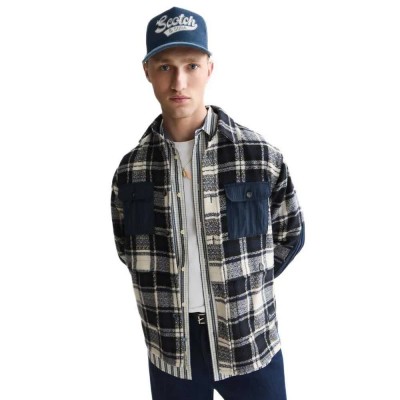 карирана,риза,дамски,ризи,мъжки,ризи,scotch,&,soda,183718,long,sleeve,shirt,blue,(sky,captain,check)