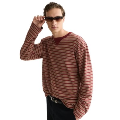 тениска,мъжки,тениски,дамски,тениски,scotch,&,soda,183747,long,sleeve,t,shirt,brown,(new,maroon,stripe)